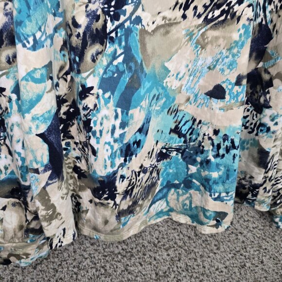 Chicos Weekends Top Womens 2 US Large Blue Terry Cloth V Neck Knit Casual Ladies - Picture 5 of 7